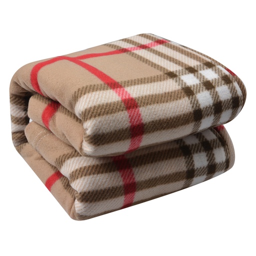 Throw Blanket Beige Red 180x200 cm