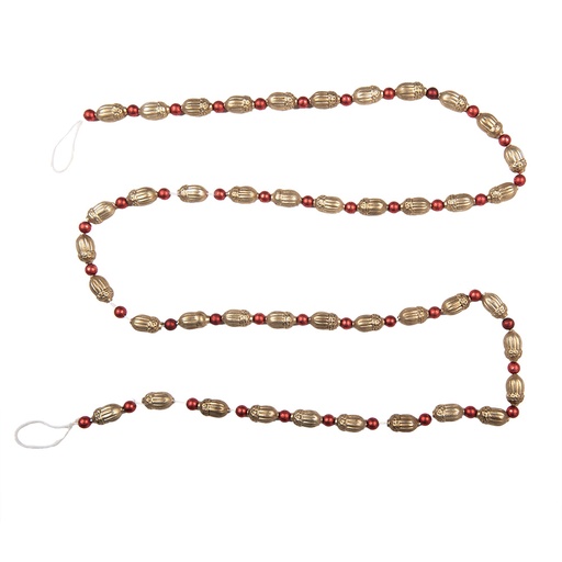 Decoration garland Christmas Gold colored Red Ø 2x180 cm