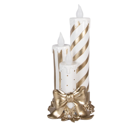 Candela di decorazione con LED Color oro Bianco 19x16x41 cm / 3xAA