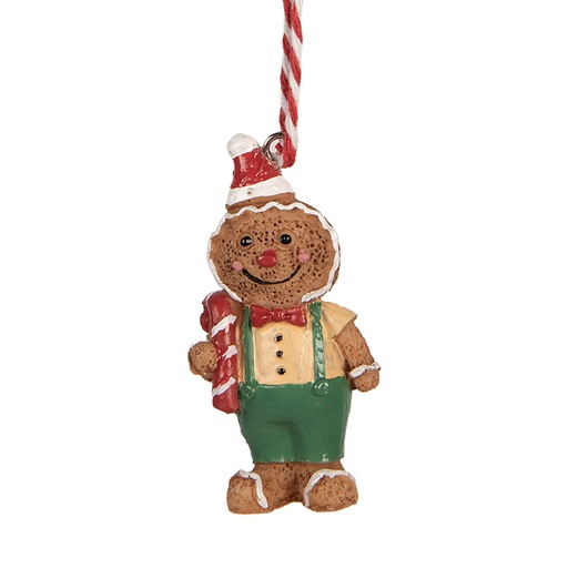 Anhänger Lebkuchenmännchen Braun Grun 3x1x6 cm