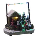 Décoration de Noël stand de marché avec LED Marron Blanc 14x8x13 cm / 2xAAA