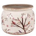 Clayre & Eef Bloempot Ø 20x15 cm Beige Bruin Keramiek Takken