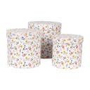 Hat Box Set of 3 White Ø 19x19 / Ø 17x17 / Ø 15x15 cm