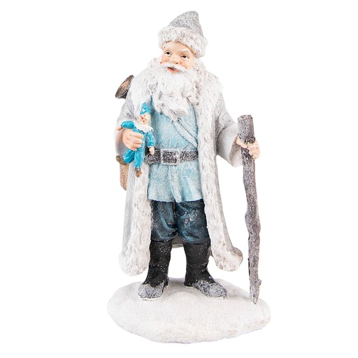 Decorazione Babbo Natale Grigio 11x9x21 cm