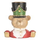 Bougeoir Ours Marron Rouge 9x6x10 cm