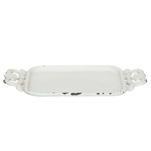 Clayre & Eef Decoratie Dienblad 16x8x1 cm Wit IJzer
