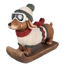 Deco Hund Braun Weiß 51x17x37 cm