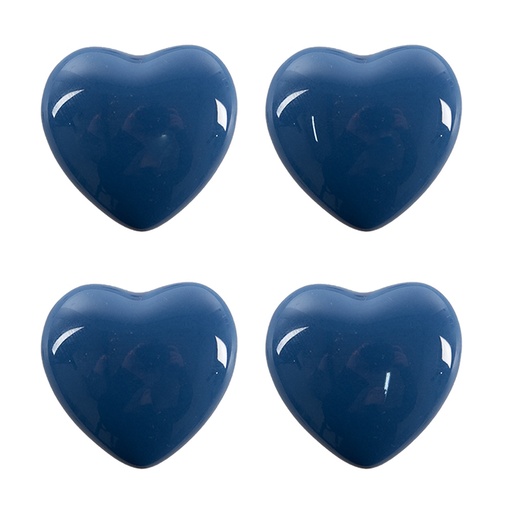 Türknopf 4-er Set Blau Ø 4x3/6 cm