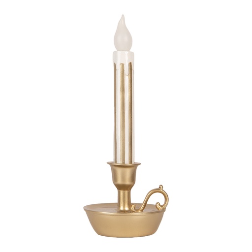 Candela di decorazione con LED Color oro Bianco 13x12x32 cm