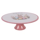 Cake stand White Pink Ø 29x10 cm