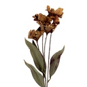 Deko Ast mit Blumen Braun Grün 8x5x60 cm