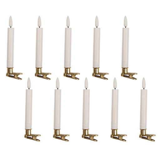 Candela con LED set 10 Bianco Ø 2x14 cm / 10xAAA