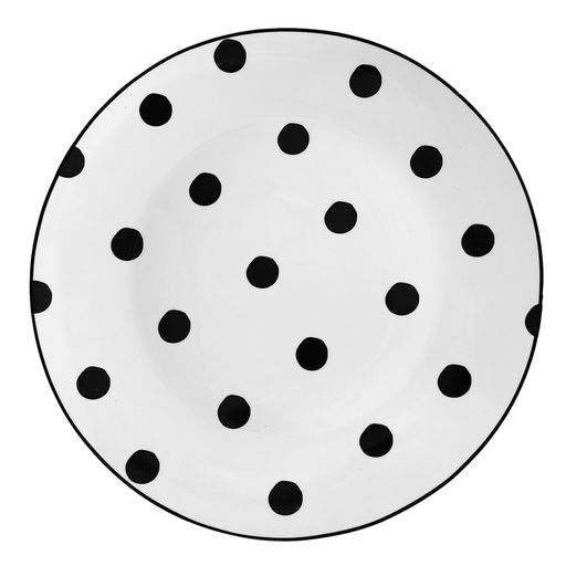 Crockery Big plate White, Black Ø 26x2 cm