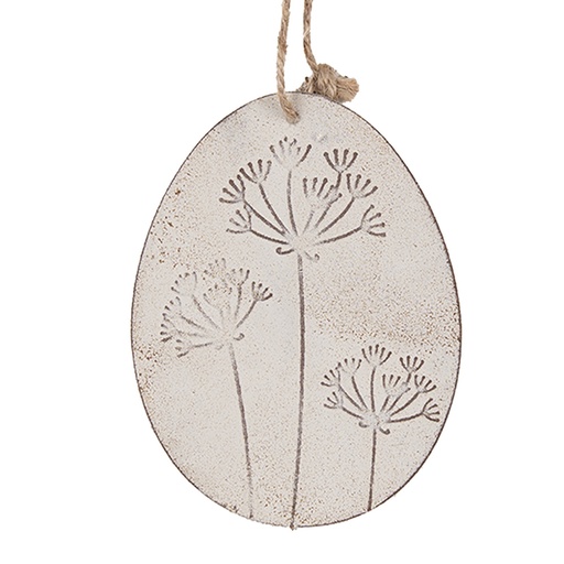 Décoration pendentif uf Blanc 10x8 cm
