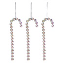Décoration pendentif Canne à sucre (Set de 3) Couleur argent 4x1x14 cm