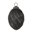 Weihnachtskugel Schwarz Grau Ø 7x11 cm