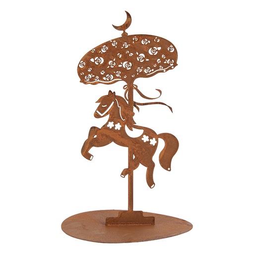Decoration Horse Pink White 35x16x38 cm