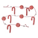 Decorazione ghirlanda di Natale Rosso Bianco 170x6x6 cm
