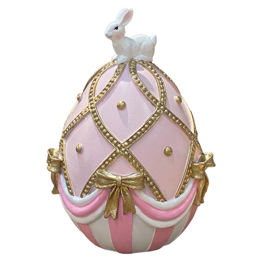 Decorativa Uovo Beige Rosa Ø 16x23 cm