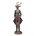 Décoration Cerf Marron Bleu 13x12x42 cm