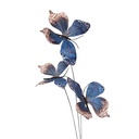 Décoration Branche avec papillons Bleu Marron 10x10x65 cm