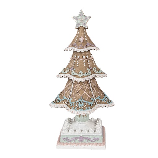 Clayre & Eef Kerstdecoratie Kerstboom 25 cm Bruin Polyresin