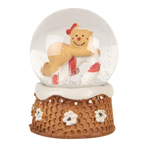 Boule à neige avec Bonhomme de pain d'épice Marron Beige Ø 5x7 cm