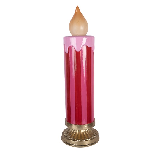 Candela di decorazione con LED Rosso Color oro Ø 23x78 cm