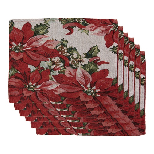 Set de table sets (6) Beige Rouge 33x45 cm