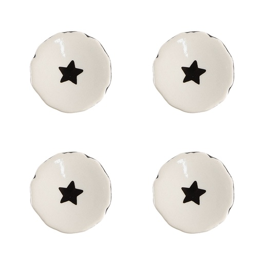 Türknopf 4-er Set Beige, Schwarz Ø 4x3 cm