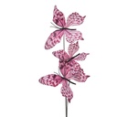 Decorazione Ramo con farfalle Rosso Bianco 10x10x65 cm