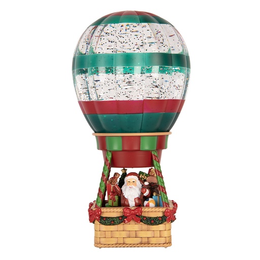 Boîte à musique Ballon à air avec LED Marron Vert 13x13x25 cm / 3xAAA