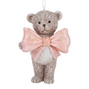 Deko Anhänger Bär Beige Rosa 6x4x8 cm