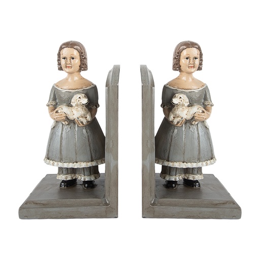Serre-livres (lot de 2) Gris 23x11x20 cm