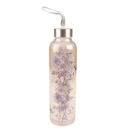 Clayre & Eef Glazen Fles 650 ml Glas Bloemen