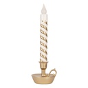 Candela di decorazione con LED Color oro Bianco 13x12x39 cm
