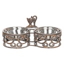 Dieren voerbak 35x16x15 cm / 2x750 ml