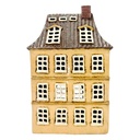 Tealight Holder Christmas House Beige Brown 18x11x28 cm