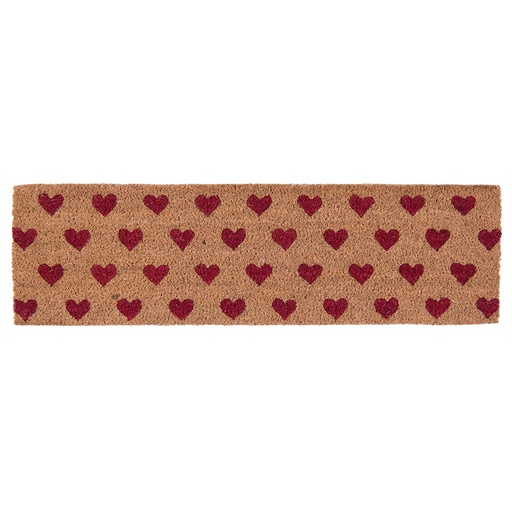 Clayre & Eef Deurmat 75x22 cm Rood Kokos Hart