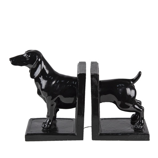Serre-livres (ensemble de 2) Chien Noir 25x9x15 cm