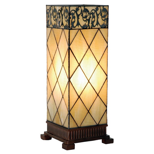 Tiffany Tischlampe Beige ,Braun 18x18x45 cm E27/max 1x40W