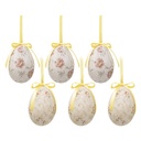 Decorative Hanger Egg (set 6) Multicoloured Ø 7x10 cm