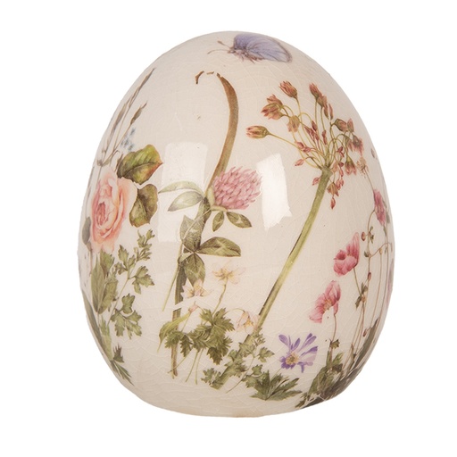 Decoration Egg Beige Pink Ø 7x9 cm