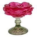 Glass Tea Light Houder Pink Green Ø 10x9 cm
