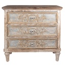 Kommode Beige, Grau, Goldfarbig 97x38x98 cm