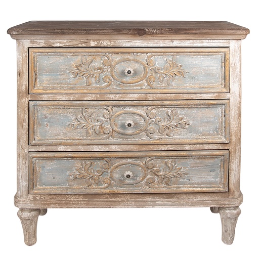 Kommode Beige, Grau, Goldfarbig 97x38x98 cm