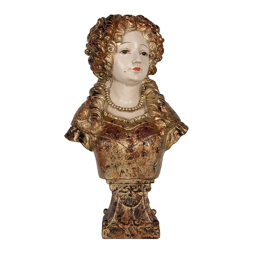 Deko Büste Frau Beige Braun 18x12x30 cm