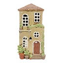 Tealight Holder Christmas House Beige Brown 12x9x23 cm