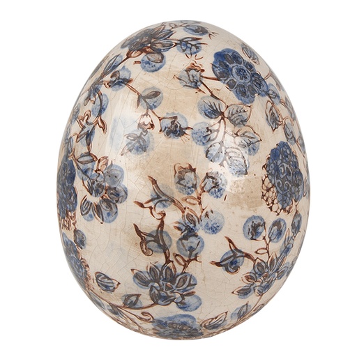 Deko Ei Beige Blau Ø 14x16 cm