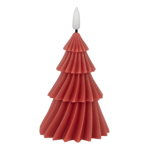 Candela Albero di Natale con LED Rosso Ø 8x13 cm